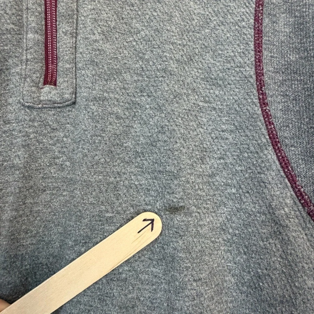 Tommy Bahama Mens XL Quarter Zip Pullover Burgundy Heather Mock Neck Marlin Logo